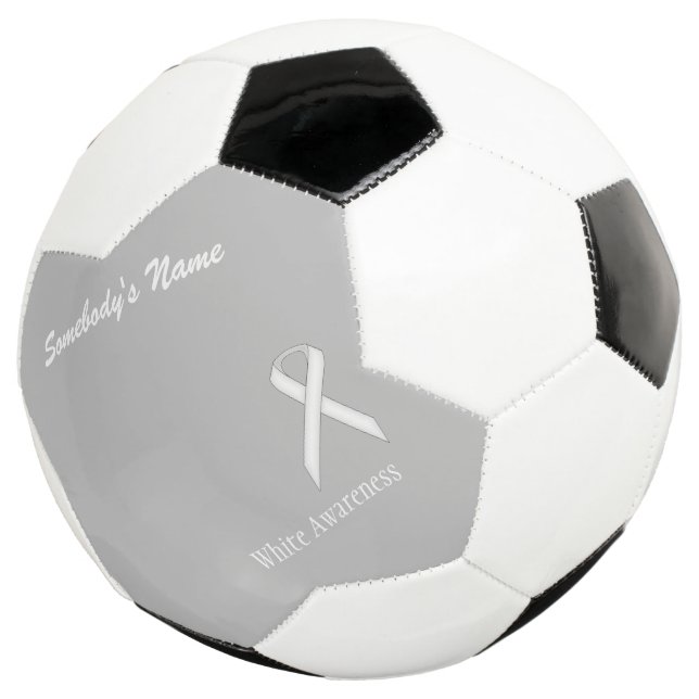 White Standard Ribbon Template by Kenneth Yoncich Football (Three Quarter)