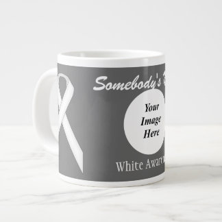 White Standard Ribbon Template by Kenneth Yoncich Large Coffee Mug