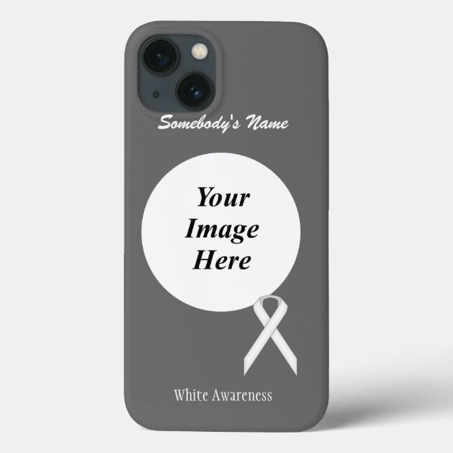 White Standard Ribbon Tmpl by Kenneth Yoncich Case-Mate iPhone Case (Back)