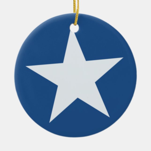 white star ceramic tree decoration (Front)