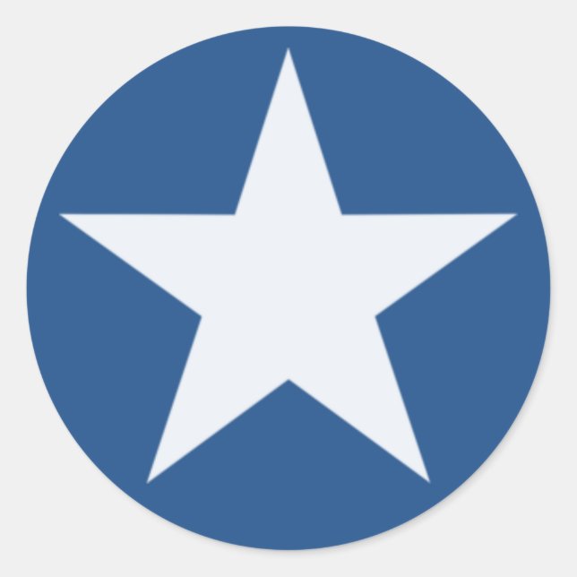 white star classic round sticker (Front)