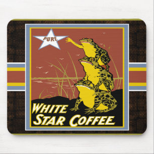 White Star Coffee Frog Mousepad