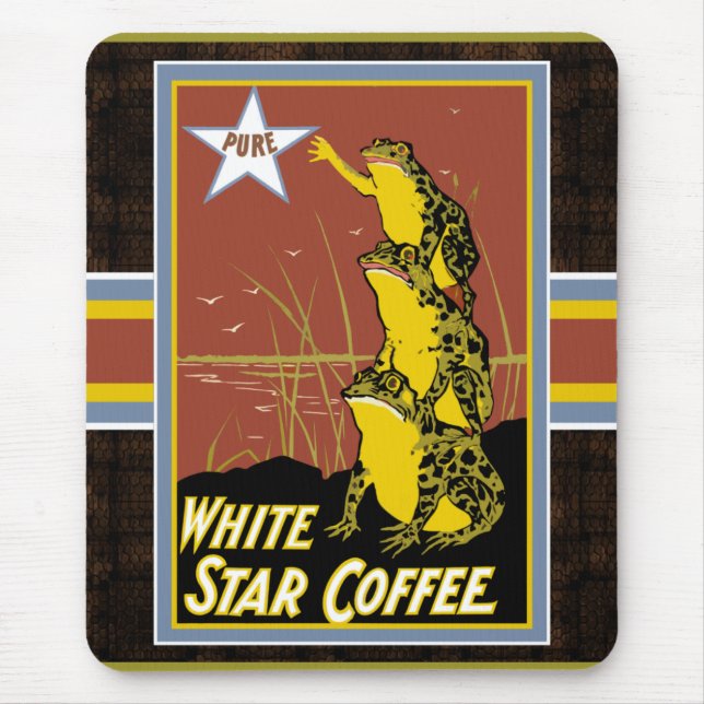 White Star Coffee Frog Mousepad (Front)