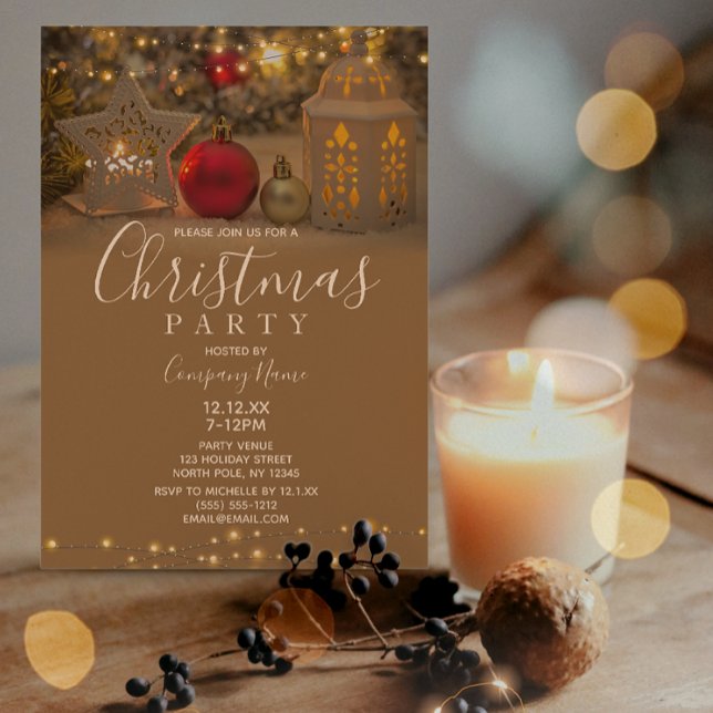 White Star Corporate Holiday Christmas Party Invitation (Creator Uploaded)
