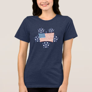 White Star Fire Works and Pointillism Flag Tee