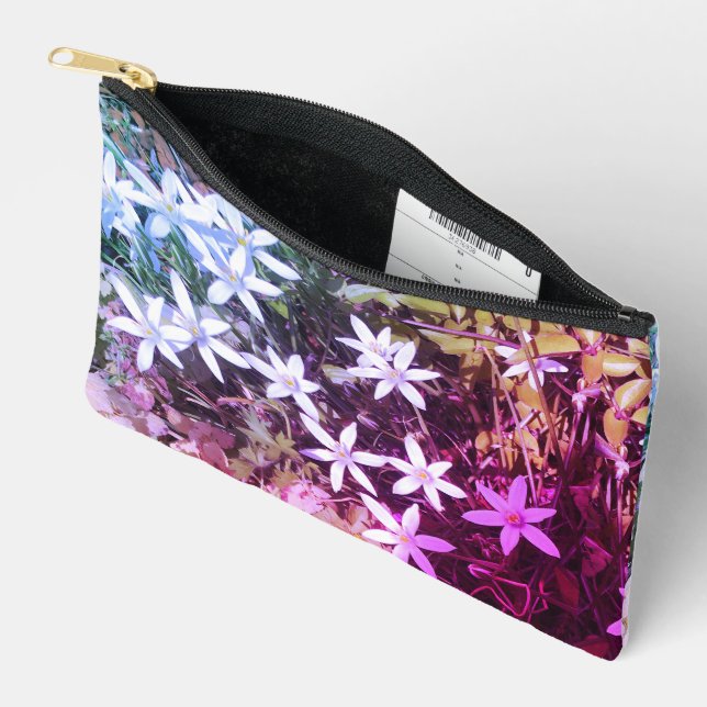 White Star Flower small accessory pouch (Open)