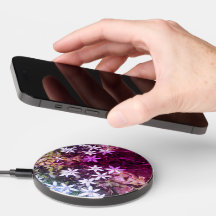 White star flower Wireless Charger