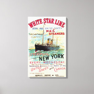 WHITE STAR LINE OCEAN MAIL STEAMER CANVAS PRINT