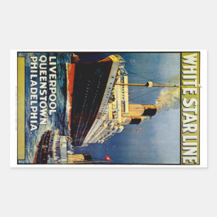 White Star Line Rectangular Sticker