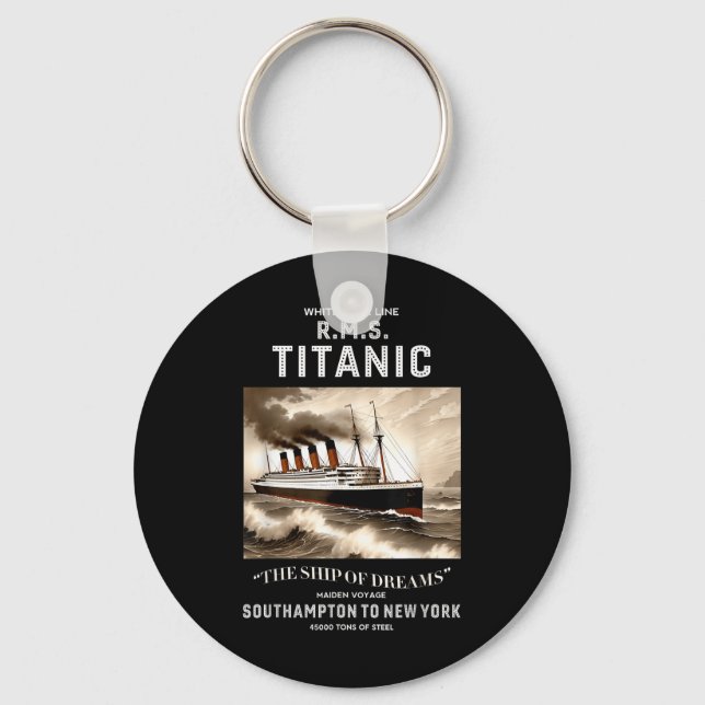 White Star Line Rms Titanic Ship Boys Kids Men  Key Ring (Front)