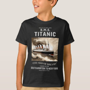 White Star Line Rms Titanic Ship Boys Kids Men  T-Shirt