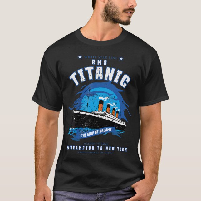 White Star Line Rms Titanic The Ship Of Dreams Gif T-Shirt (Front)