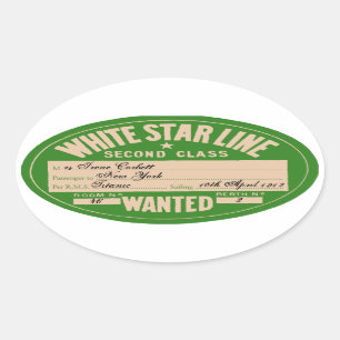 White Star Line (To customise) Oval Sticker