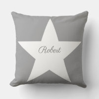 White Star Modern Stylish Grey Background Monogram