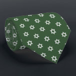 White Star Of David II Green Tie<br><div class="desc">Judaica Collection</div>