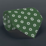 White Star Of David II Green Tie<br><div class="desc">Judaica Collection</div>