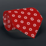 White Star Of David II Red Tie<br><div class="desc">Judaica Collection</div>