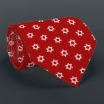 White Star Of David II Red Tie<br><div class="desc">Judaica Collection</div>