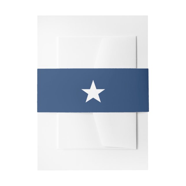 White Star on Patriotic Navy Blue Invitation Belly Band (Front Example)