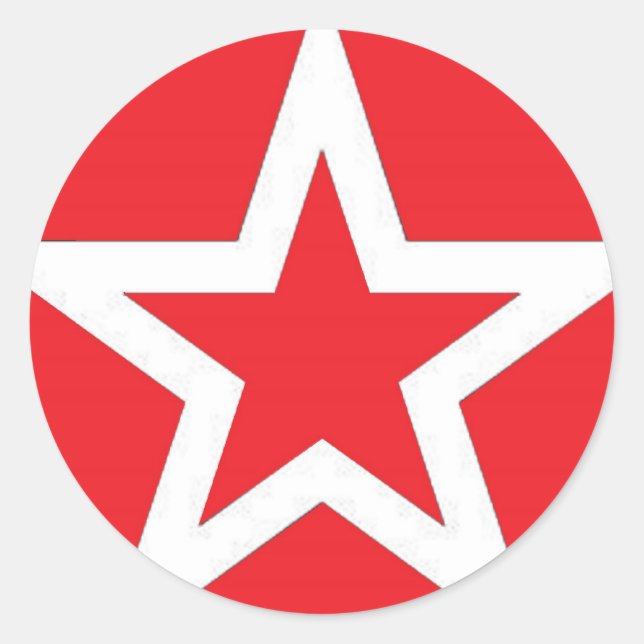 White Star on Red - Sticker (Front)