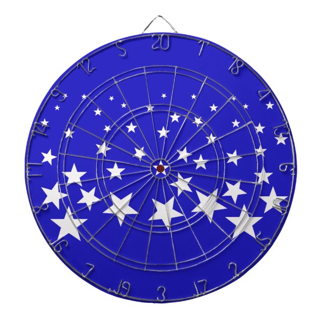 White star pattern on blue background dartboard (Front)