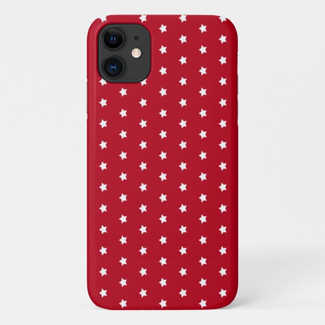 white star pattern on red Case-Mate iPhone case (Back)