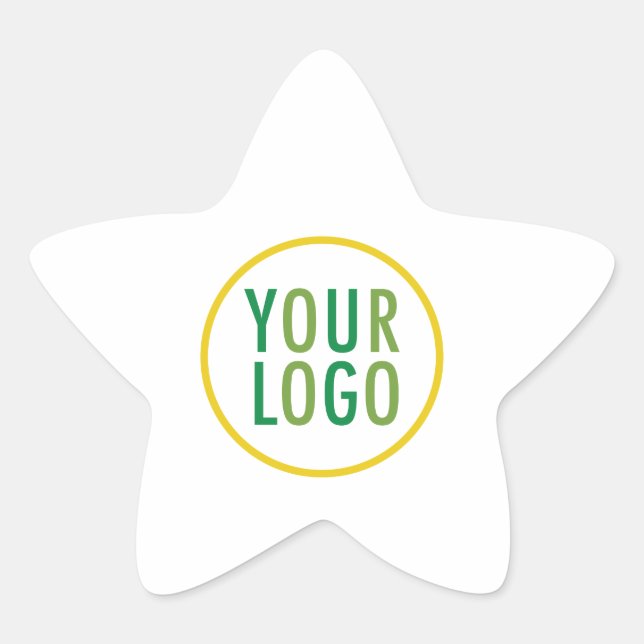 White Star Shaped Business Stickers Company Logo (Front)