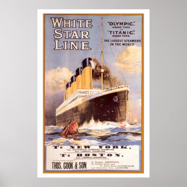 White Star Titanic and Olympic Vintage Poster (Front)