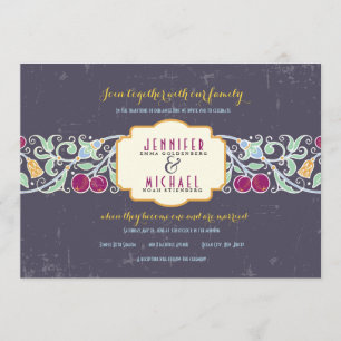 WHITE STAR WALL Jewish Wedding Invitation