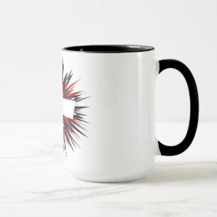 WHITE STARBURST CROSS MUG
