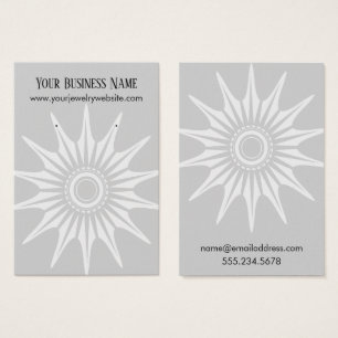 White Starburst, Grey Earring Holder Display Card