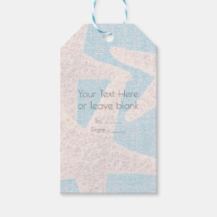 White Starfish & Blue Burlap Beach Party Favour Gift Tags