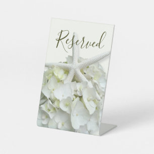 White Starfish Floral Reserved Wedding Table Signs