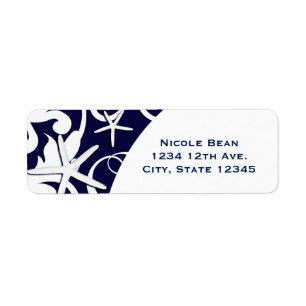 White Starfish Navy Blue Elegant Beach Wedding