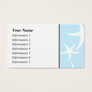 White Starfish Pattern on Light Blue.