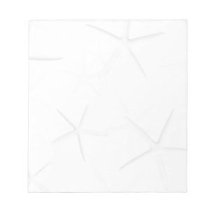 White Starfish Tropical Blank Note Pad