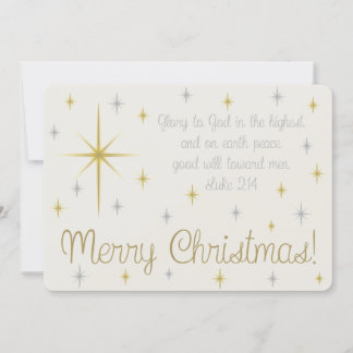 White Starry Night Christmas Card
