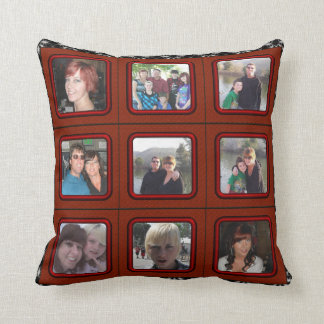 White Stars Frame Add Photos Instagram Collage Cushion