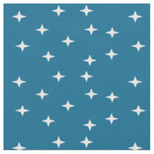 White stars on blue fabric