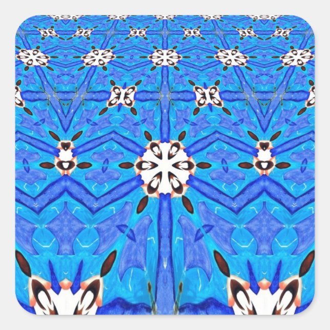 white stars on blue matrix grid stickers (Front)