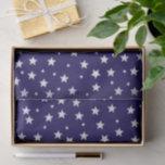 White Stars on Blue Pattern Tissue Paper<br><div class="desc">White Stars on Blue Pattern Tissue Paper. A simple pattern with white stars on a blue background.</div>