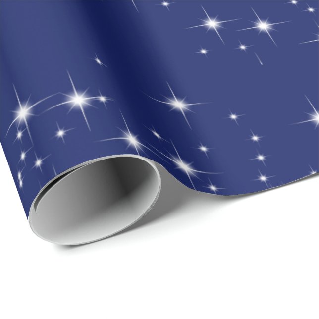 White Stars on Blue Wrapping Paper (Roll Corner)