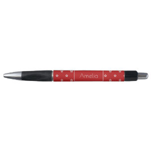 White Stars on Bright Red Personalised