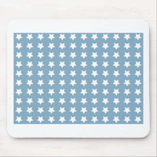 White Stars On Grey Blue Mouse Mat
