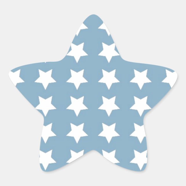White Stars On Grey Blue Star Sticker (Front)
