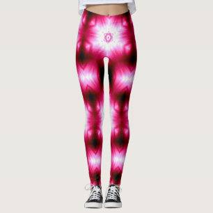 white stars on pink/black leggings