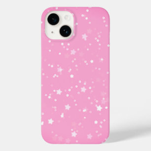 White Stars On Pink Case-Mate iPhone 14 Case