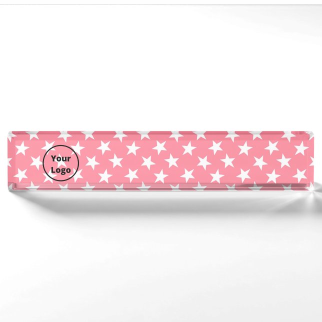 White stars on pink nameplate (Front)
