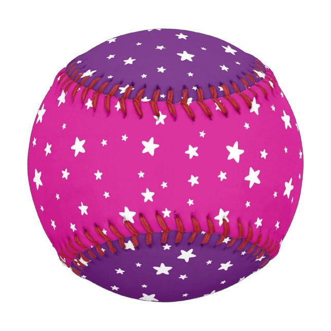 White Stars on Purple and Pink Baseball (Front)