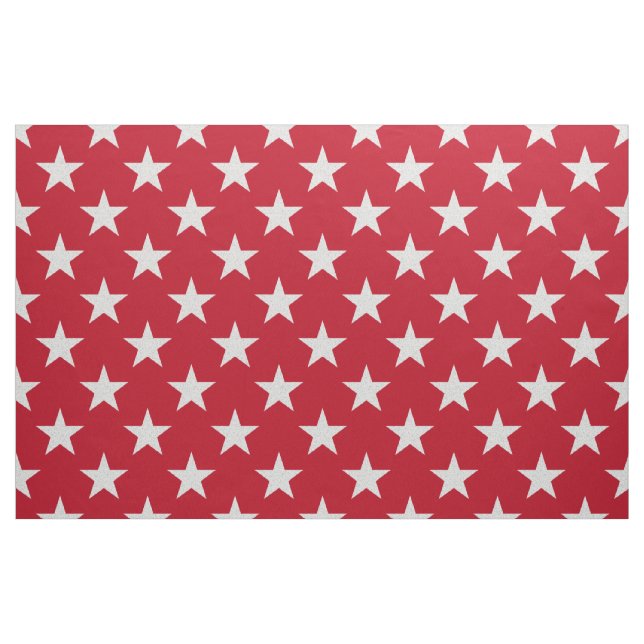 White Stars on Red Background Fabric (Fat Quarter)